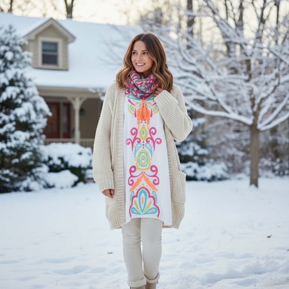 Lilly Pulitzer Ellie Tunic Dress "Resort White Too Much Bubbly" Neon Embroidery - Picture 12 of 16